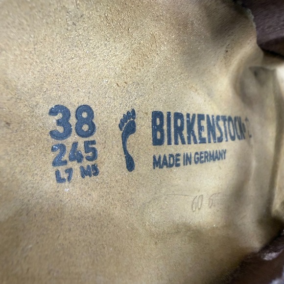 Birkenstock Arizona Sandals Womens 7 N EU 38 Brown Birko Slip On - Picture 10 of 10